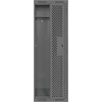 Clean Line Lockers, Bank of 2, 24" x 12" x 72", Steel, Charcoal, Rivet (Assembled), Perforated NTL Industrial