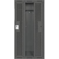 Clean Line Lockers, Bank of 3, 36" x 12" x 72", Steel, Charcoal, Rivet (Assembled), Perforated NTL Industrial