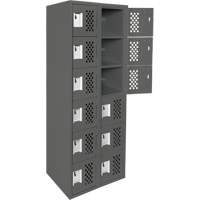 Clean-Line Perforated Lockerette, 6 -tier, Bank of 2, 12" x 72" x 12", Steel NTL Industrial
