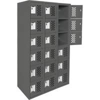 Clean-Line Perforated Lockerette, 6 -tier, Bank of 3, 12" x 72" x 12", Steel NTL Industrial