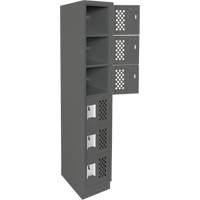 Assembled Lockerettes Clean Line Perforated Economy Lockers, 6 -tier, 18" x 72" x 12", Steel NTL Industrial