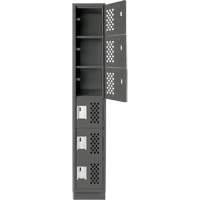 Assembled Lockerettes Clean Line Perforated Economy Lockers, 6 -tier, 18" x 72" x 12", Steel NTL Industrial