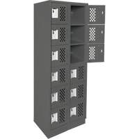 Assembled Lockerettes Clean Line Perforated Economy Lockers, 6 -tier, Bank of 2, 18" x 72" x 12", Steel NTL Industrial