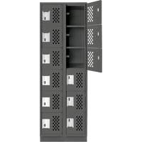 Assembled Lockerettes Clean Line Perforated Economy Lockers, 6 -tier, Bank of 2, 18" x 72" x 12", Steel NTL Industrial
