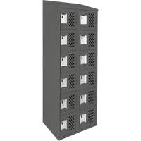 Clean-Line Perforated Lockerette, 6 -tier, Bank of 2, 15" x 72" x 12", Steel NTL Industrial