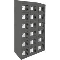 Clean-Line Perforated Lockerette, 6 -tier, Bank of 3, 15" x 72" x 12", Steel NTL Industrial