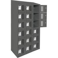 Clean-Line Perforated Lockerette, 6 -tier, Bank of 3, 15" x 72" x 12", Steel NTL Industrial