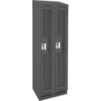 Casiers Clean Line, Bloc de 2, 24" x 18" x 82", Acier, Charbon, Rivet (assembl&eacute;), Perfor&eacute; NTL Industrial