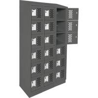 Clean-Line Perforated Lockerette, 6 -tier, Bank of 3, 12" x 72" x 12", Steel NTL Industrial
