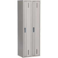 Concorde Heavy-Duty Lockers, Bank of 2, 24" x 18" x 72", Steel, Grey, Welded (Assembled) NTL Industrial