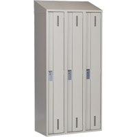 Concorde Heavy-Duty Lockers, Bank of 3, 36" x 18" x 78", Steel, Grey, Welded (Assembled) NTL Industrial