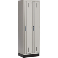 Concorde Heavy-Duty Lockers, Bank of 2, 24" x 18" x 76", Steel, Grey, Welded (Assembled) NTL Industrial