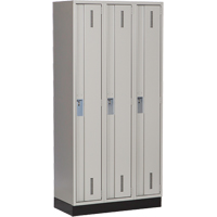 Concorde Heavy-Duty Lockers, Bank of 3, 36" x 18" x 76", Steel, Grey, Welded (Assembled) NTL Industrial