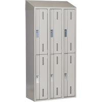 Concorde Heavy-Duty Lockers, 2 -tier, Bank of 3, 36" x 18" x 78", Steel, Grey, Welded (Assembled) NTL Industrial