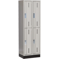 Concorde Heavy-Duty Lockers, 2 -tier, Bank of 2, 24" x 18" x 76", Steel, Grey, Welded (Assembled) NTL Industrial