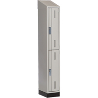Concorde Heavy-Duty Lockers, 2 -tier, 12" x 18" x 82", Steel, Grey, Welded (Assembled) NTL Industrial