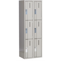 Concorde Heavy-Duty Lockers, 3 -tier, Bank of 2, 24" x 18" x 72", Steel, Grey, Welded (Assembled) NTL Industrial