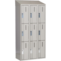 Concorde Heavy-Duty Lockers, 3 -tier, Bank of 3, 36" x 18" x 78", Steel, Grey, Welded (Assembled) NTL Industrial