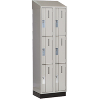 Concorde Heavy-Duty Lockers, 3 -tier, Bank of 2, 24" x 18" x 82", Steel, Grey, Welded (Assembled) NTL Industrial