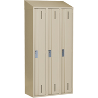 Concorde Heavy-Duty Lockers, Bank of 3, 36" x 18" x 78", Steel, Beige, Welded (Assembled) NTL Industrial