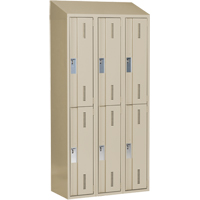 Concorde Heavy-Duty Lockers, 2 -tier, Bank of 3, 36" x 18" x 78", Steel, Beige, Welded (Assembled) NTL Industrial