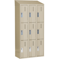Concorde Heavy-Duty Lockers, 3 -tier, Bank of 3, 36" x 18" x 78", Steel, Beige, Welded (Assembled) NTL Industrial