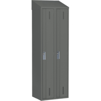 Concorde Heavy-Duty Lockers, Bank of 2, 24" x 18" x 78", Steel, Charcoal, Welded (Assembled) NTL Industrial