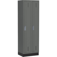 Concorde Heavy-Duty Lockers, Bank of 2, 24" x 18" x 76", Steel, Charcoal, Welded (Assembled) NTL Industrial