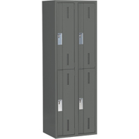 Concorde Heavy-Duty Lockers, 2 -tier, Bank of 2, 24" x 18" x 72", Steel, Charcoal, Welded (Assembled) NTL Industrial