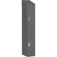 Concorde Heavy-Duty Lockers, 2 -tier, 12" x 18" x 78", Steel, Charcoal, Welded (Assembled) NTL Industrial