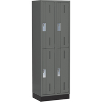 Concorde Heavy-Duty Lockers, 2 -tier, Bank of 2, 24" x 18" x 76", Steel, Charcoal, Welded (Assembled) NTL Industrial