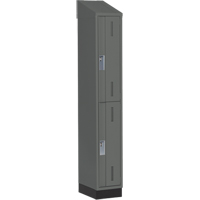 Concorde Heavy-Duty Lockers, 2 -tier, 12" x 18" x 82", Steel, Charcoal, Welded (Assembled) NTL Industrial