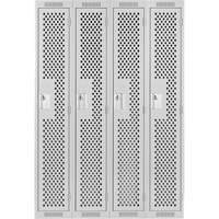 Casiers Clean Line, Bloc de 4, 48" x 12" x 72", Acier, Gris, Rivet (assembl&eacute;), Perfor&eacute; NTL Industrial