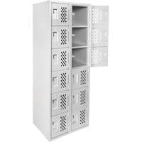 Clean-Line Perforated Lockerette, 6 -tier, Bank of 2, 12" x 72" x 12", Steel NTL Industrial