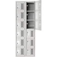 Clean-Line Perforated Lockerette, 6 -tier, Bank of 2, 12" x 72" x 12", Steel NTL Industrial