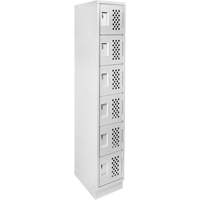 Assembled Lockerettes Clean Line Perforated Economy Lockers, 6 -tier, 18" x 72" x 12", Steel NTL Industrial