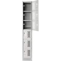 Assembled Lockerettes Clean Line Perforated Economy Lockers, 6 -tier, 18" x 72" x 12", Steel NTL Industrial