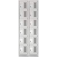 Assembled Lockerettes Clean Line Perforated Economy Lockers, 6 -tier, Bank of 2, 18" x 72" x 12", Steel NTL Industrial