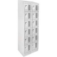 Clean-Line Perforated Lockerette, 6 -tier, Bank of 2, 12" x 72" x 12", Steel NTL Industrial