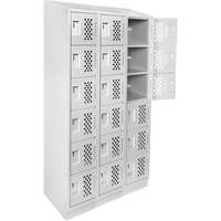 Clean-Line Perforated Lockerette, 6 -tier, Bank of 3, 12" x 72" x 12", Steel NTL Industrial