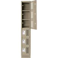 Assembled Lockerettes Clean Line Perforated Economy Lockers, 6 -tier, 18" x 72" x 12", Steel NTL Industrial
