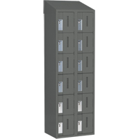 Concorde Heavy-Duty Lockers, 6 -tier, Bank of 2, 24" x 18" x 78", Steel, Charcoal, Welded (Assembled) NTL Industrial