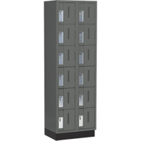 Concorde Heavy-Duty Lockers, 6 -tier, Bank of 2, 24" x 18" x 76", Steel, Charcoal, Welded (Assembled) NTL Industrial