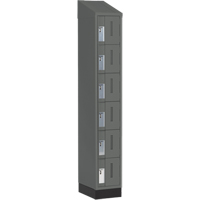Concorde Heavy-Duty Lockers, 6 -tier, 12" x 18" x 82", Steel, Charcoal, Welded (Assembled) NTL Industrial