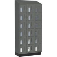 Concorde Heavy-Duty Lockers, 6 -tier, Bank of 3, 36" x 18" x 82", Steel, Charcoal, Welded (Assembled) NTL Industrial