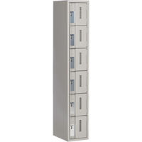 Concorde Heavy-Duty Lockers, 6 -tier, 12" x 18" x 72", Steel, Grey, Welded (Assembled) NTL Industrial