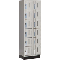 Concorde Heavy-Duty Lockers, 6 -tier, Bank of 2, 24" x 18" x 76", Steel, Grey, Welded (Assembled) NTL Industrial