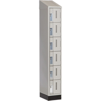 Concorde Heavy-Duty Lockers, 6 -tier, 12" x 18" x 82", Steel, Grey, Welded (Assembled) NTL Industrial