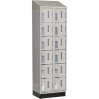 Concorde Heavy-Duty Lockers, 6 -tier, Bank of 2, 24" x 18" x 82", Steel, Grey, Welded (Assembled) NTL Industrial