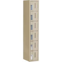 Concorde Heavy-Duty Lockers, 6 -tier, 12" x 18" x 72", Steel, Beige, Welded (Assembled) NTL Industrial